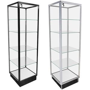 Vitrine d'exposition économique KEWAY sur mesure de 48 pouces avec éclairage, pour magasin de tabac, avec <span class=keywords><strong>porte</strong></span> <span class=keywords><strong>coulissante</strong></span> en verre miroir - Product Image 3
