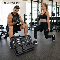 Ensemble d'haltères et de barres réglables en fonte, revêtement poudré, barres extra épaisses, équipement de musculation professionnel pour salle de sport