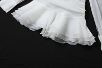 Robe matelassée unique pour femme, design élégant, vêtements de mode pour femme, chemisier à manches longues, mini-robe à volants, robe décontractée pour femme