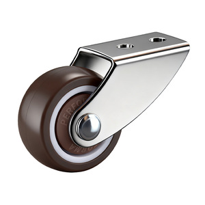 Rubber Directional <b>Caster</b> 1 Inch Swivel Silent Furniture <b>Wheel</b> Brown Heavy Duty Load Bearing - Product Image 1