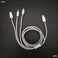 Cables 3 en 1 de Carga Rápida con Conector Micro USB Tipo C de 8 Pines, Tejido de Nailon Resistente y Almacenamiento Conveniente