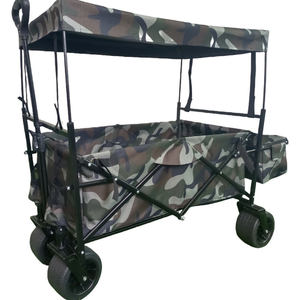 Chariot pliable à grande capacité à quatre roues en acier inoxydable, idéal pour le camping, les aventures, la plage, le shopping et le rangement, OEM - Product Image 3