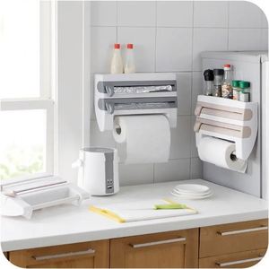 4 In1 Paper Hanger <strong>Cling</strong> Film Storage Rack Film Roll Holder Cutter Wall Mounted Plastic Kitchen Towel Foil <strong>Dispenser</strong> <strong>Cling</strong> - Product Image 6