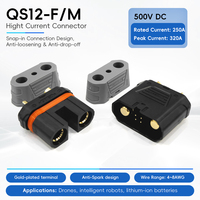 Connecteur anti-étincelle QS12-S 15 Ohm, courant élevé 250A, prise de batterie mâle-femelle pour stockage d'énergie, UAV, vélo électrique