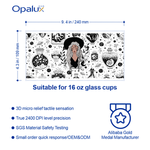 Vinilo de Transferencia UV DTF con Diseño de Brujería del Zodiaco Místico, Símbolos Mágicos del Sol y <span class=keywords><strong>la</strong></span> Luna Celestial, Adhesivo PET de Despegue en Frío para Vasos de 16 oz - Product Image 2