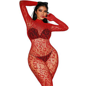 ערוץ ניילון סטרץ ספנדקס הצוואר גב <span class=keywords><strong>fishnet</strong></span> מלא גוף גרב עם כפפות לנשים סקסי מועדון מסיבה - Product Image 4