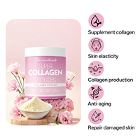Poudre de collagène marin super concentrée, types I et III, pour la peau, les cheveux, les ongles et le soutien des articulations chez l'adulte, non-OGM, sans gluten, testée en laboratoire