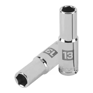 BOX 6 Douille longue de 13 mm, 6 points, entraînement 1/2 po, TRUPER - Product Image 1