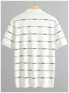 Suéteres de Punto de Manga Corta de Alta Calidad con Cuello Polo, Ropa Básica Diaria para Hombre, Camiseta de Hombre Estilo Old Money - Product Image 4