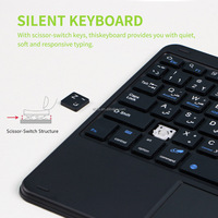 Keyboard Bluetooth Nirkabel dengan Touchpad RGB Backlit USB-C untuk Semua Sistem Tablet PC