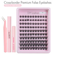 Lot de 110 faux cils en grappe de tournesol, kit DIY pour cils en grappe, cils naturels effilés à bande fine