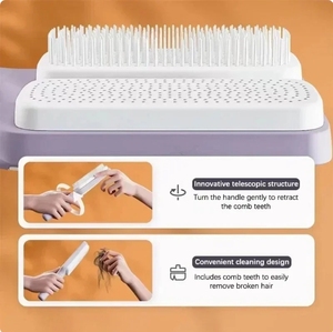Cepillo de Pelo Autolimpiante Retráctil Antiestático con Masaje de Cuero Cabelludo y Cojín de Aire para el Cuidado del Cabello Femenino - Product Image 6