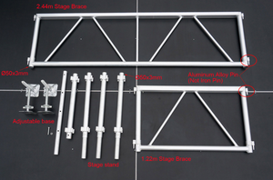 Escenario Móvil para Conciertos, Eventos y Bodas, Fácil de Instalar, Antideslizante, de Madera Contrachapada, con Altura Ajustable, en Venta - Product Image 2