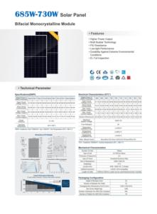Panel Solar Monocristalino Bifacial de 685W-730W, Eficiencia 22.05%-23.60% - Product Image 4
