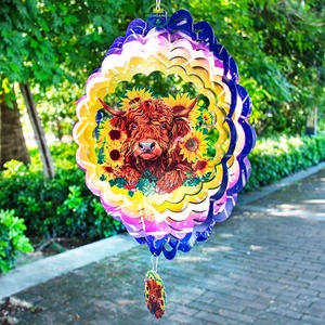Molinillo de Viento con Forma de Vaso de Girasol para Colgar en el Jardín, Regalo Único, Molinillo de Viento 3D para Exteriores - Product Image 3