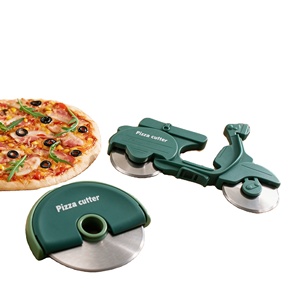 Circular Pizza Knife Roller Pie Cutter Double Wheel Metal <b>Baking</b> Non-Slip Sustainable Creative Kitchen Tools - Product Image 1