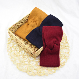 <span class=keywords><strong>Bandeau</strong></span> en tricot croisé double couche - <span class=keywords><strong>Cache</strong></span>-<span class=keywords><strong>oreilles</strong></span> doublé polaire doux <span class=keywords><strong>pour</strong></span> l'hiver - Product Image 1