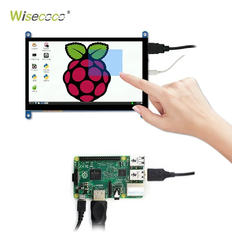 Tela lcd wisecoco original, nova qualidade a + 7 polegadas 1024x600 módulo de tela, tudo em um com placa de controlador, raspberry pi barato