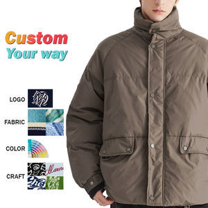 Chaqueta de plumón de invierno impermeable personalizada al por mayor, chaqueta de plumón con solapa, abrigo cálido para exteriores, chaqueta de plumón para hombre - Product Image 1