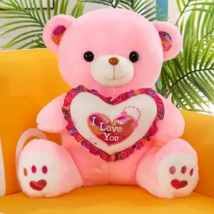 Gấu Bông Nhồi Bông Ngày Valentine Tùy Chỉnh Đồ Chơi Nhồi Bông Tình Yêu Bán Buôn Gấu Bông Quà Tặng Sinh Nhật Cho Bé Gái