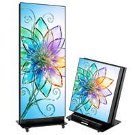Écran LED pliable P1.25 pour intérieur, support vertical sur pied, structure compacte pliable pour la publicité portable et les salons professionnels