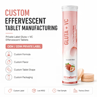Comprimés effervescents OEM à marque privée Gluta + VC avec glutathion et vitamine C pour la beauté et le soutien antioxydant, sans sucre