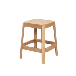 Wooden Cane <strong>Low</strong> <strong>Stool</strong> With Ashwood Frame and Weaved Rattan Seat - Product Image 3