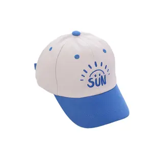 卸売漫画カラーステッチ子供用野球帽と太陽文字刺繍