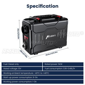 Hcalory 2022 NUEVO Calentador de Aire Diésel 12V 5KW con Control Remoto por Aplicación Bluetooth Ajustable, Calentador de Estacionamiento Integrado para Coche y RV - Product Image 2