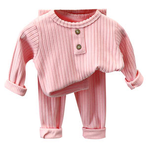 Ensemble de sous-vêtements pour enfants, nouveau style d'automne, <span class=keywords><strong>polaire</strong></span> pour bébé, polyester, pyjama pour garçons, style coréen, chaud pour filles, en stock - Product Image 1