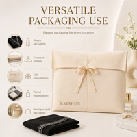 Pochette de rangement en coton pour vêtements, abayas et robes, avec rabat et nœud en ruban