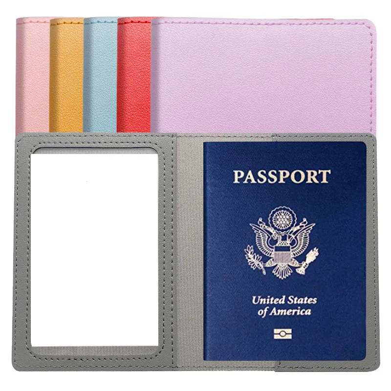 Gran oferta, soporte para pasaporte de cuero PU más grueso para viaje, funda para pasaporte, estuche para viaje, embalaje con logotipo personalizado, MOQ bajo