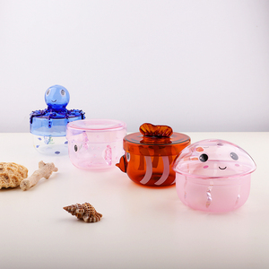 Contenedor de almacenamiento de vidrio decorativo personalizado, organizador de escritorio, lata para hacer velas, almacenamiento de oficina, tarros de candelas de vidrio con tapas - Product Image 6