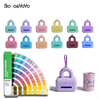 Distributeur de sacs à déjections pour animaux de compagnie en silicone personnalisé, avec mousqueton pour laisse, étui portable et mignon pour promenades