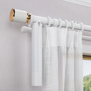 Ensemble de tringles à rideaux motorisées intelligentes ZSTARR pour rideaux transparents et occultants, montage au <span class=keywords><strong>plafond</strong></span> pour salon, chambre, hôtel, fenêtres hautes - Product Image 2