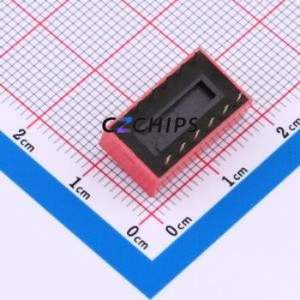 HX 2.54-6P CJPB-H DIP Switch DIP Switch Flat Toggle, Raised Type Single Pole Single Throw 6 PC Pin - Product Image 2