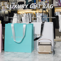 Sacs cadeaux rectangulaires en papier rigide de luxe avec logo personnalisé, ruban de lamination, matériaux recyclés personnalisés pour chaussures