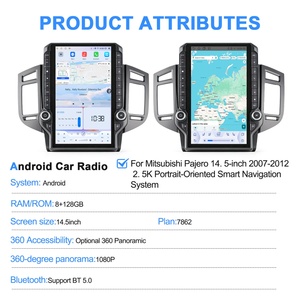 Autoradio Android 14,5 pouces avec GPS, Carplay, système multimédia, autoradio stéréo pour Mitsubishi Pajero 2007-2012, mise à niveau de la navigation - Product Image 2