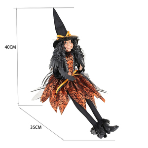 SOTE, <span class=keywords><strong>disfraz</strong></span> único <span class=keywords><strong>de</strong></span> Halloween, <span class=keywords><strong>bruja</strong></span>, decoración <span class=keywords><strong>de</strong></span> <span class=keywords><strong>bruja</strong></span> naranja hecha a mano para decoración Interior <span class=keywords><strong>de</strong></span> fiesta <span class=keywords><strong>de</strong></span> Halloween - Product Image 2