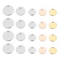 Gros Multi Taille En Acier Inoxydable Or Argent Pendaison Étiquettes pour Personnaliser Cercle Disques Pendentif