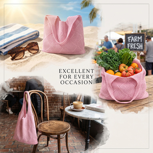 Sac fourre-tout tricoté personnalisé avec logo SHINY, sac à main au <span class=keywords><strong>crochet</strong></span> ajouré, sac classique à cordon, concept zéro déchet, sac de plage en filet pour l'été - Product Image 3
