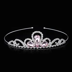 2022 New Shiny Crystal Rhinestone Small Crown Wedding Bridal Children accessori per capelli Kids Tiara