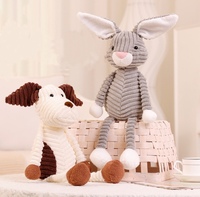 Animaux en peluche super doux, bébé éléphant, lion, renard, lapin, ours, panda, canard, singe, jouet cube rayé pour enfants