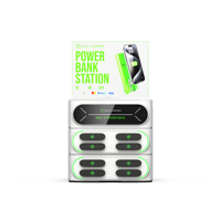 Station de location de batteries externes OEM à 8 emplacements, charge rapide LED 60W avec prise, borne de recharge pour téléphones portables