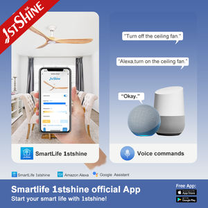 1stshine Ventilateur de plafond Offre Spéciale bois massif 220V 3 pales 60 pouces Ventilateur de plafond à distance avec moteur DC - Product Image 6