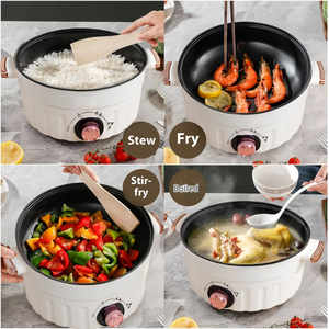 One Piece Multifunctional <b>Cooking</b> <b>Pot</b> Steaming Basket Non-Stick Inner <b>Pot</b> 2.5L Tempered <b>Glass</b> Outdoor Use Household Electric - Product Image 3