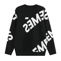 Pull en tricot jacquard personnalisé pour homme, pull en coton, pull décontracté, pull de rue, pull en tricot noir pour homme