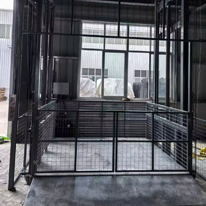 New 2 tấn thủy lực chuỗi Thép hướng dẫn đường sắt <span class=keywords><strong>Lift</strong></span> monorail vận chuyển hàng hóa thang máy nâng nền tảng cho khách sạn bán lẻ mỏ ứng dụng - Product Image 1