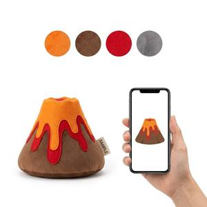 Peluche de Volcán Personalizado con Base Cónica Marrón y Flujos de <span class=keywords><strong>Lava</strong></span> Naranja Roja, Juguete de Mascota Personalizado de Ciencia de la Tierra - Product Image 1
