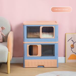 Layered Folding Anti-odor Gaveta Anti-areia Suprimentos Caixa De Lixo De Gato Recinto Caixa De Lixo De Gato Móveis Caixa De Lixo De Gato Com Tampa - Product Image 3